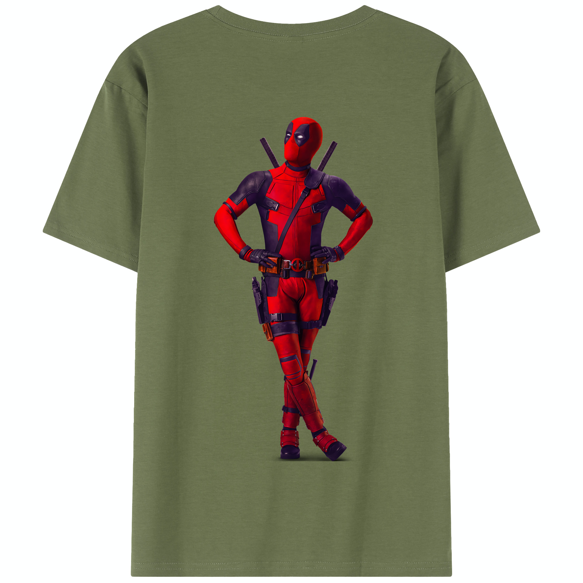 （画像用） Deadpool デッドプール 綿100％半袖Tシャツ（背面プリント）